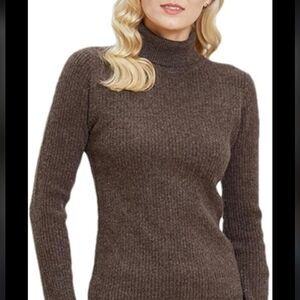 Retro Rollneck Rib Sweater Top